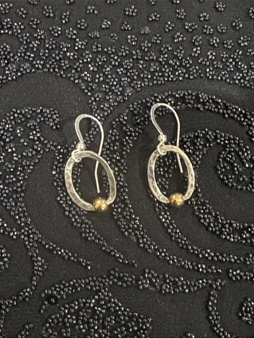 Handcrafted sterling Silver and Gold Accent Hoop Earrings